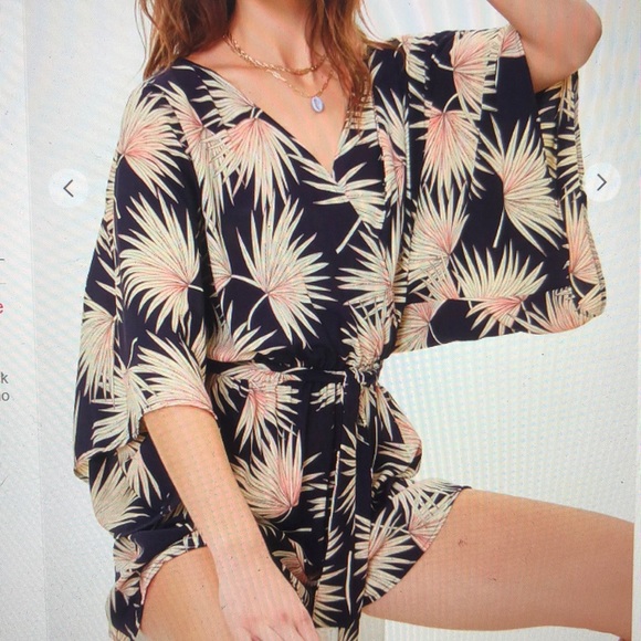 Forever 21 Pants - F21 NEW Belted Leaf Print Romper